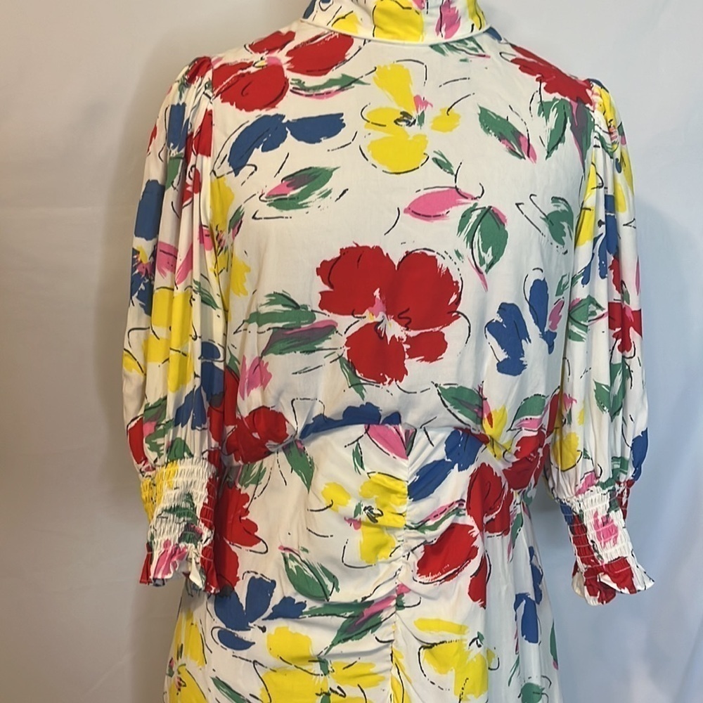 RIXO for Target Floral Mock Neck Cascade Ruffle Dress - Picture 3 of 13